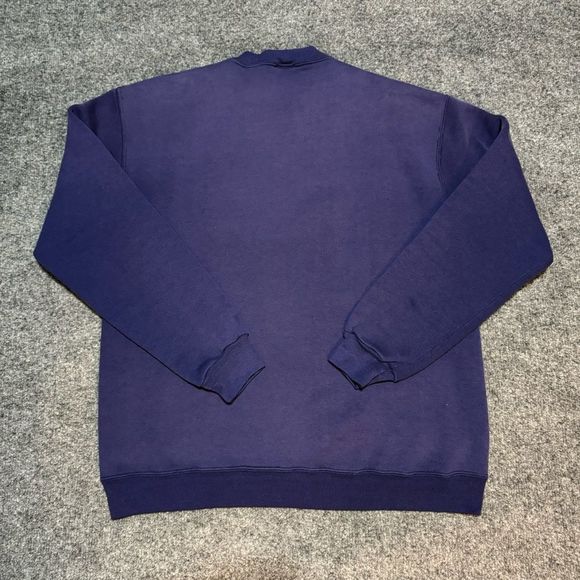 Vintage 70s Russell Athletic Blank Crewneck Sweatshirt Navy Blue USA - Picture 2 of 7